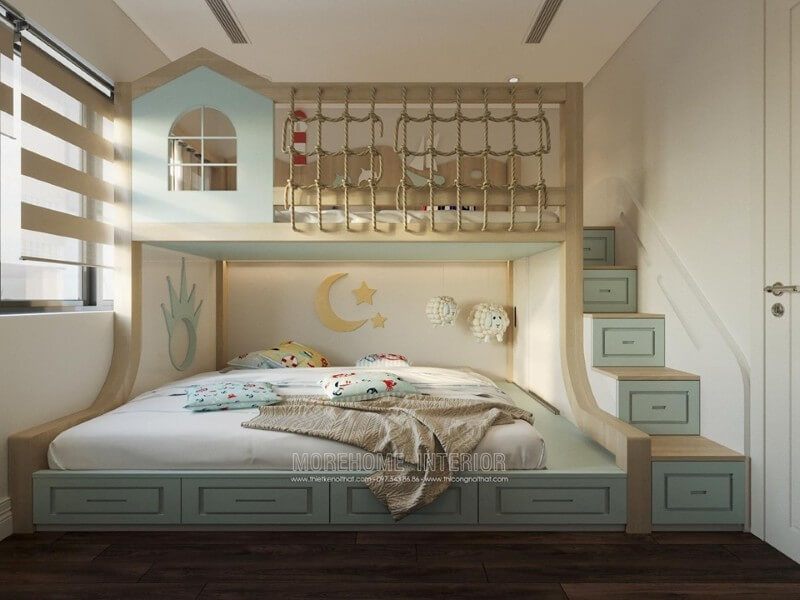 Thiết kế nội thất phòng ngủ trẻ em tại chung cư D